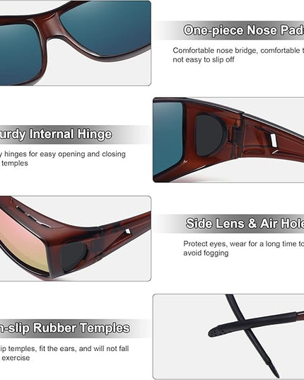 MEETSUN Fit Over Glasses Sunglasses for Men Women,Wrap Around Sunglasses Polarized UV400 Protection