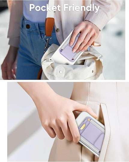 FINPAC MagSafe Wallet, Magnetic Card Wallet Holder for iPhone 17/16/15/14/13/12 Series, Safe RFID Blocking Slim Leather 6 Card Holder for Women Men