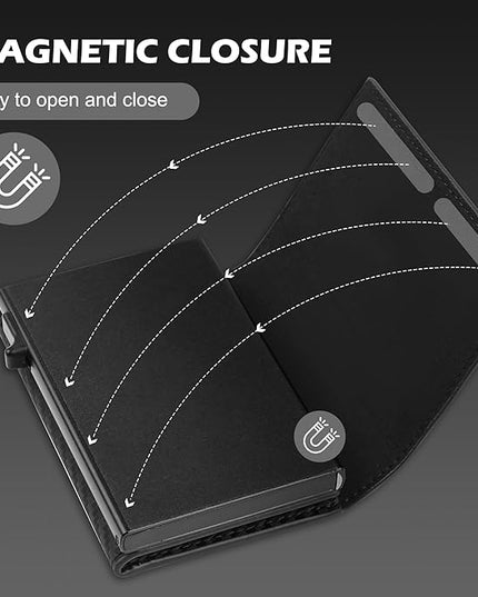 GRALEON Card Wallet for Men,Slim Minimalist Wallet 10-14 Cards,Smart Pop Up Wallets with Money Clip& ID Window,RFID Front Pocket Credit Card Holder, Gifts for Men（Carbon Fiber）