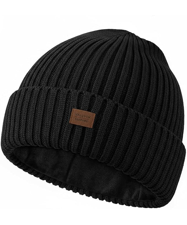 Merino Wool Beanie Hat for Men Women - Thermal Knitted Winter Hat for Large Heads Hiking Running Cap Wrap for Cold Weather