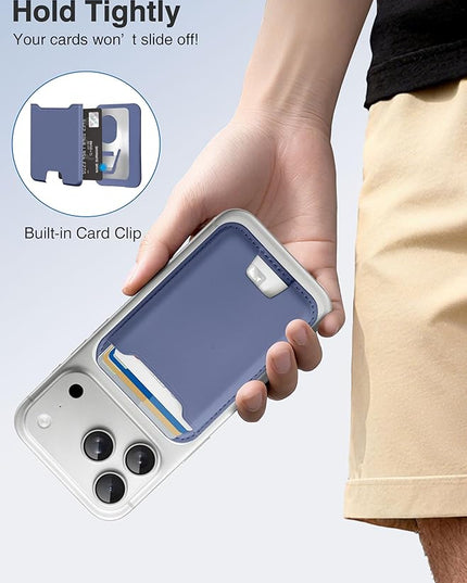 TopMade for Magsafe Wallet, Strongest Magnetic Card Holder for iPhone 17, iPhone 16/15/14/13/12 Series, Leather Magnetic Phone Wallet with Powerful Magnet, Card RFID Blocking, Fit 4 Cards, Purple