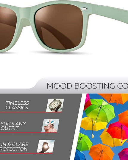 Retro Rewind Polarized Sunglasses for Men and Women - UV Protection Classic Sun Glasses
