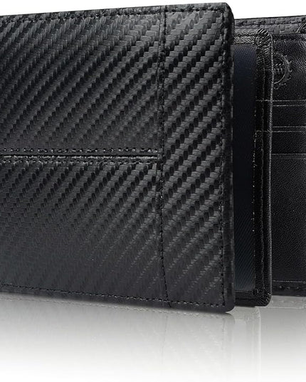 Swallowmall Leather Wallet for Mens Genuine Leather RFID Blocking Bifold Wallets with 1 ID Window 15 Card Slots