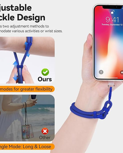 Phone Wrist Strap with 2 Phone Tether Tab, 2 Pack Adjustable Anti-Theft Cell Phone Lanyard for Travel & Outdoors
