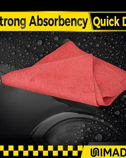 Shop Towel Rag, 200 Pack Reusable Rags Bulk Microfiber Cleaning Cloth Lint Free Towels for Car Kitchen Automotive Bar Mechanic Restaurant Garage, 11.5"x 11.5", Red