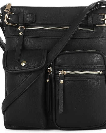 SG SUGU Katie Lightweight Medium Crossbody Bag Shoulder Bag with Multi Pocket for Women