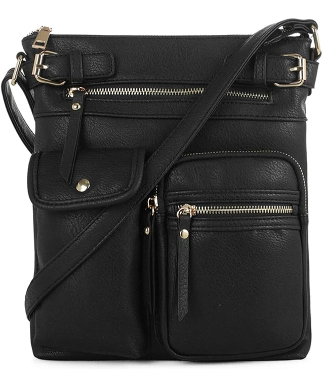 SG SUGU Katie Lightweight Medium Crossbody Bag Shoulder Bag with Multi Pocket for Women