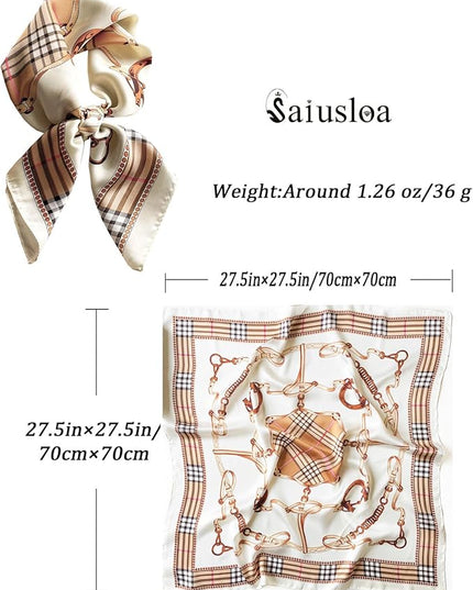 Neck Scarf For Womens Silky Head Scarves Hair Bandanas Square Scarf Fashion Accessories lightweight