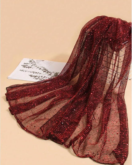 Floerns Women's Sequin Bandana Square Scarf Silk Scarves Mesh Shawl and Wrap for Evening Dresses