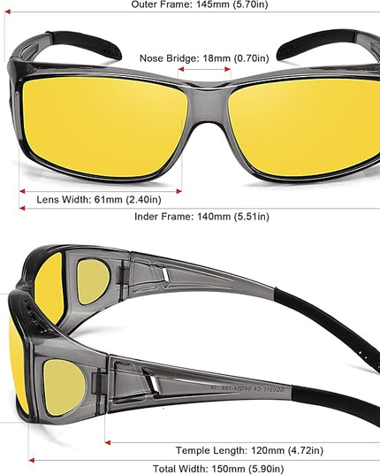 MEETSUN Fit Over Glasses Sunglasses for Men Women,Wrap Around Sunglasses Polarized UV400 Protection