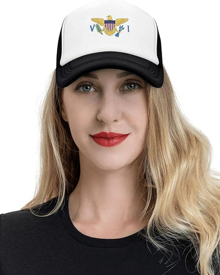 Cute Flag Baseball Cap for Men Women Mesh Trucker Hat Adjustable Patriotic Snapback Baseball Hat for Sports Running