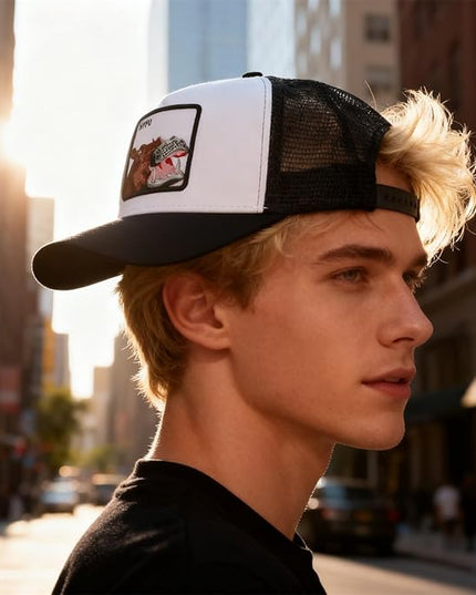 Classic Unisex Various Animal Series Embroidery Farm Adjustable Mesh Snapback Trucker Hat