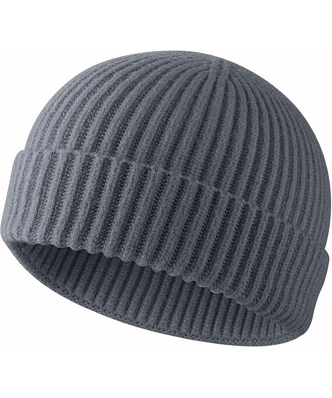 ROYBENS Swag Wool Knit Cuff Short Fisherman Beanie for Men Women, Winter Warm Hats