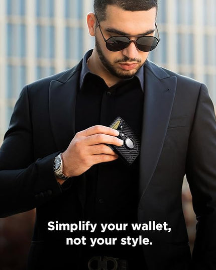 SERMAN BRANDS Money Clip Wallet - Mens Wallets slim Front Pocket RFID Blocking Card Holder Minimalist Mini Bifold