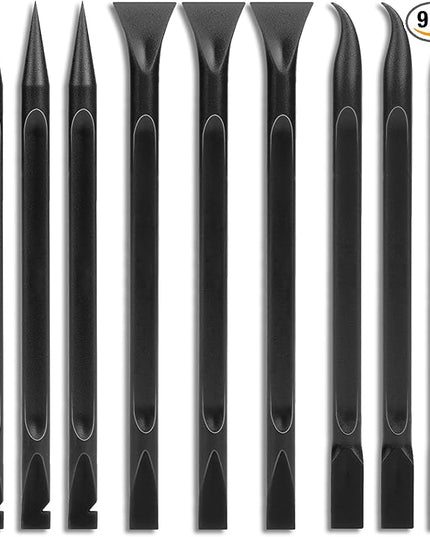 Crevice Cleaning Tool, 9 PCS Carbon Fiber Plastic Scraper Tool Car Detailing Brush Set Non-scratch Multi-purpose Scraper for Clean Small Narrow Spaces and Gaps, Remove Stickers Labels Oil Stains Dirt