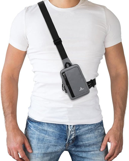 Peicees Small Crossbody Bag for Men Women Mini Sling Bag Travel Running Phone Daypack Cross Body Shoulder Bags with Keyholder