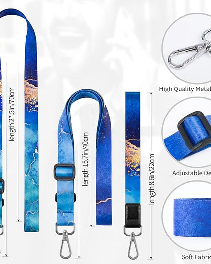 Phone Lanyards, Wrist Lanyards for Keys, Adjustable Shoulder Neck Strap,Universal Crossbody Cell Phone Lanyard for ID Badges,Card Holder, Car Key, and Most Smartphones (Blue Marble)