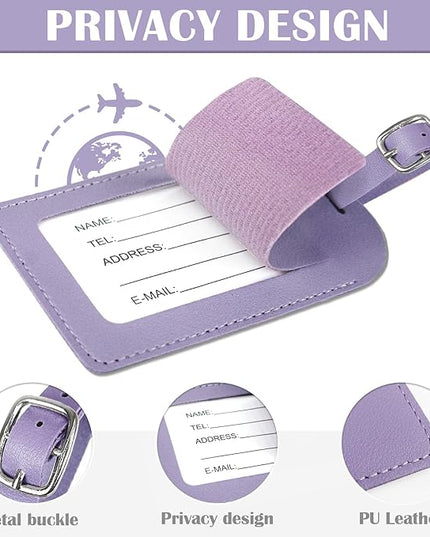 COSHAYSOO Initial Passport Cover Luggage Tag Set Letter Passport Holder Airplane Cruise Travel Essentials Vacation Traveling Accessories Personalized Gifts for Women Teen College Girls Purple A