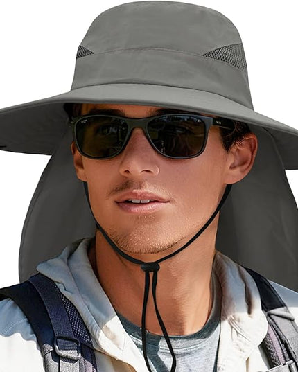 PFFY Sun Bucket Hats for Men Women 3” Wide Brim UPF 50+ Fishing & Beach Hat
