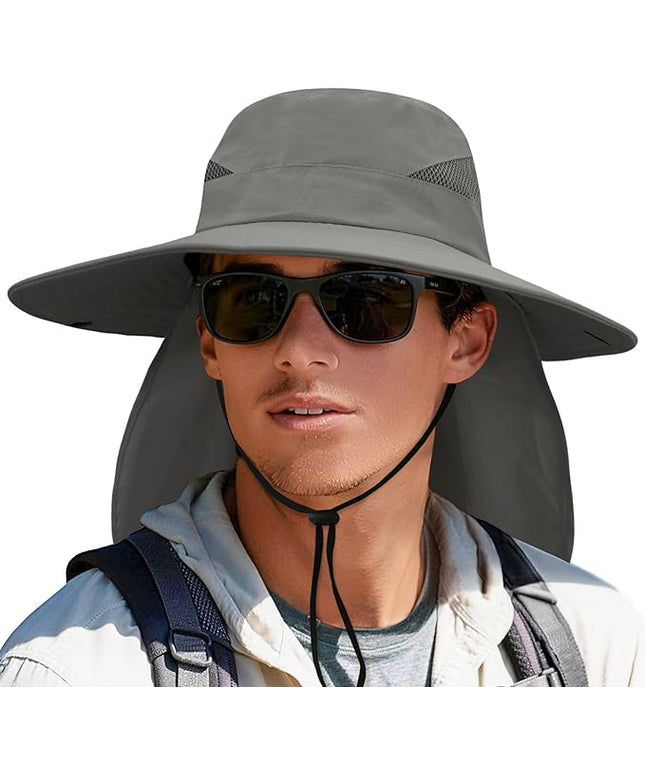 PFFY Sun Bucket Hats for Men Women 3” Wide Brim UPF 50+ Fishing & Beach Hat