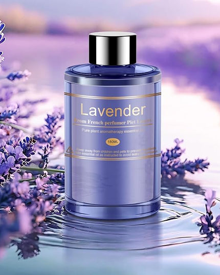 Car Air Freshener Refill for Men & Women 6.09 FL OZ /180ML-9 Month Lavender Scent Essential Oil Perfume, Essential Oil Made of Natural Plant Extracts, Compatible with Car Diffusers for Home/Office