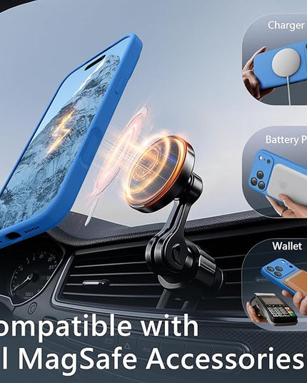 FireNova Magnetic for iPhone 17 Pro Max Case, Compatible with MagSafe, [Integrated Silicone Camera Control Button] [Camera Protection] Anti-Scratch Microfiber Lining Phone Case, 6.9", Blue