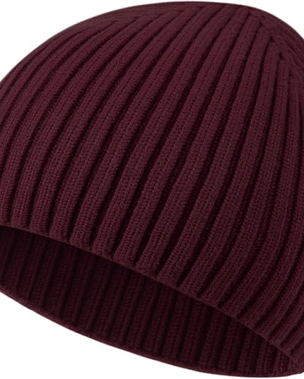 choshion Wool Knit Fisherman Beanie Hat for Men Women,Cuffless Warm Short Cuff Beanies Toboggan Ski Hats Winter Skull Cap