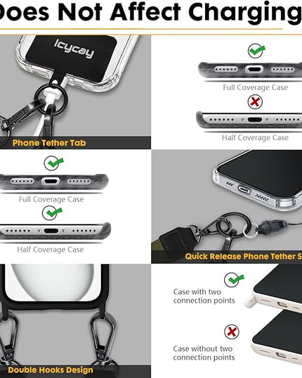 Phone Lanyard Crossbody, Green Cell Phone Strap for Around The Neck Adjustable, Minimalist Teacher Anti Theft Cute Lanyard for iPhone Case ID Holder Keys Accessories Travel Essential