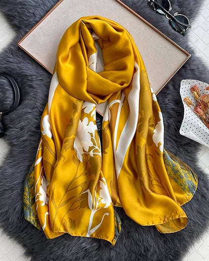 Fashion Scarves Scarf 100% Silk Feeling Scarf Silk Like Scarves Long Lightweight Sunscreen Shawls for Women