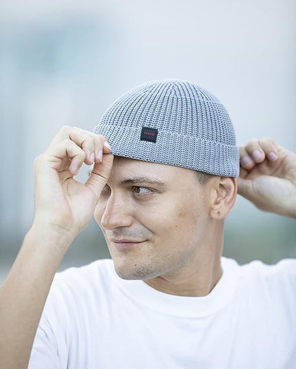 2 Pack Fisherman Beanie Hats for Men Women,Knit Trawler Skull Cap,Watch Cap,Spring Fall Winter Warm Short Hats