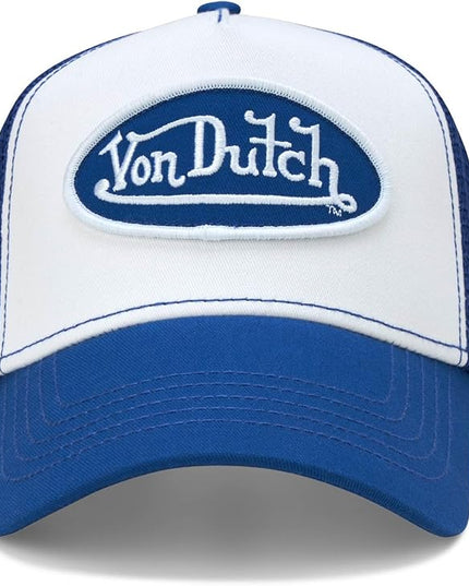 Von Dutch Unisex Trucker Hat - Curved Bill Mesh Back Retro Classic Adjustable Snapback Baseball Cap for Men and Women