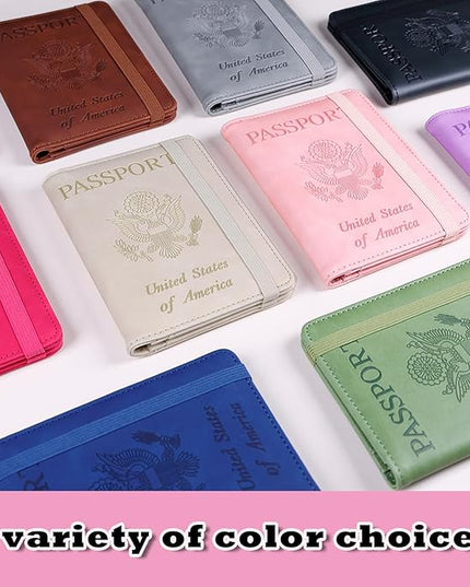 Melsbrinna Rfid Passport Holder for Travel women/Men, Cute Passport Wallet Rfid Blocking Card Slots, Rfid Passport Cover/CaseTravel Wallet, Passport Book Holder (1, Pink2)