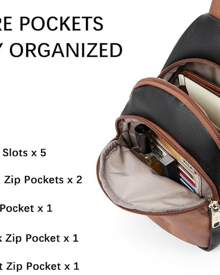 BOSTANTEN Small Sling Bag for Women Leather Crossbody Bags Fanny Pack Chest Bag for Travel