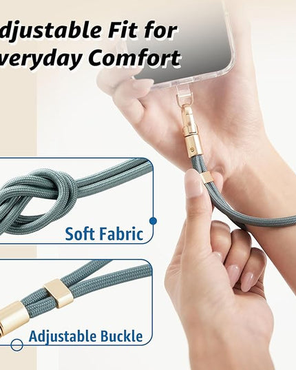 Phone Wrist Strap for iPhone & Samsung – 6mm Lanyard with 2 Non-Adhesive Tether Tabs | Secure Hand Strap for Men & Women (Case Required, for Smartphones) – Morning Teal