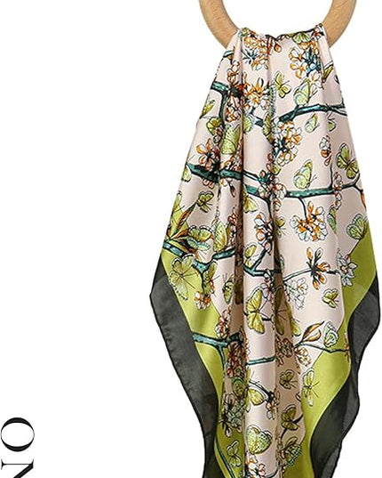 100% Mulberry Silk Scarf for Women Hair Lightweight Square Neckerchief Wrap For Head Scarves 21"