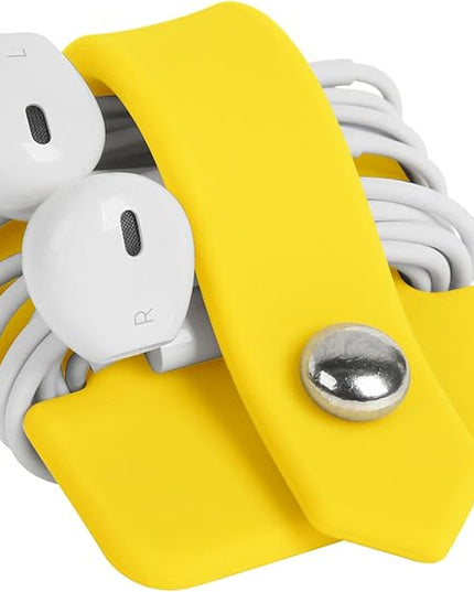 Portable Electronic Device Cover Cord Organizer for Earphones, Yellow
