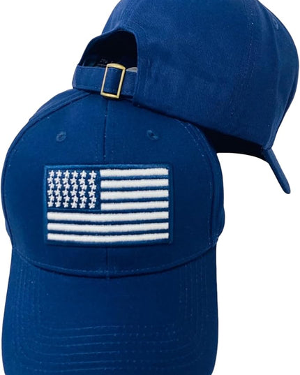 Roytrense Embroidered American Flag Unisex Baseball Cap (100% Cotton)
