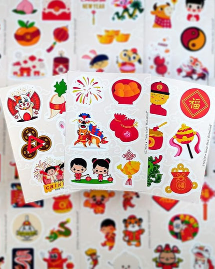 BulbaCraft 100Pcs Lunar New Year Stickers Laptop Decals, Gifts for Women & Men