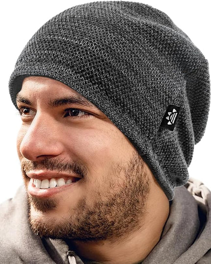 Lvaiz Mens Winter Beanie Hat Warm Fleece Lined Skull Cap for Men Reversible Women Windproof Watch Hat Knit Warm Unisex Beanie