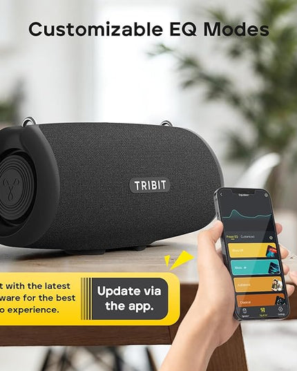Tribit StormBox Lava Portable Bluetooth Speaker, 80W Loud Wireless Speaker, 24H Playtime, IP67 Waterproof, Bluetooth 5.4, Custom EQ, XBass, Built-in Mic, TWS Pairing for Camping/Beach/Party/Outdoor