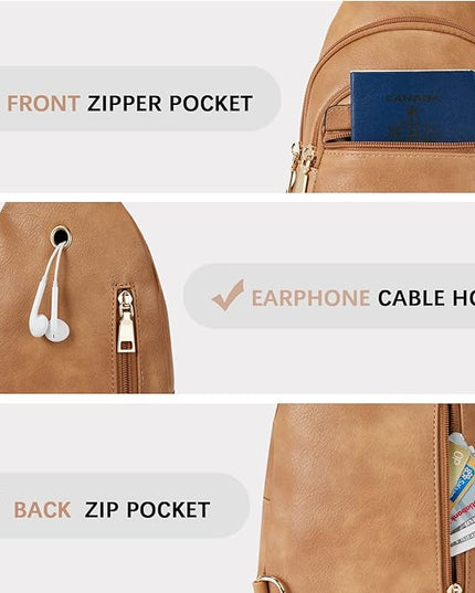 BOSTANTEN Small Sling Bag for Women Leather Crossbody Bags Fanny Pack Chest Bag for Travel