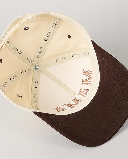 MIRMARU Two-Tone Vintage Canvas Trucker Hats for Men & Women, Adjustable Size Baseball Caps with Trendy Embroidered Design
