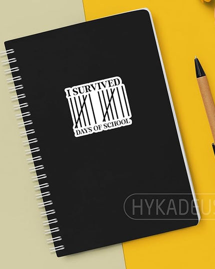 (3Pcs) I Survived 67 Days of School Stickers Funny Teacher Student Humor Tally Marks Six Seven Meme Vinyl Decals Waterproof for Water Bottle, Tumbler, Laptop, Phone Case, 3" x 2.5"