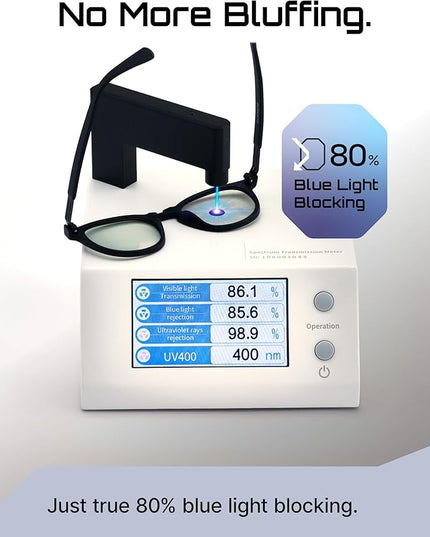 2-in-1 Magnetic Clip- On Blue Light Blocking Glasses Round Semi Cat-Eye Frame+Polarized UV400 Clip, TR90 Frame