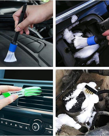 10pcs Car Detailing Kit, Premium Detailing Brush Set Includes 5 Soft Car Detailing Brushes, 3 Wire Brush, 2 Air Vent Brush for Cleaning Car Interior and Exterior Detailing, Blue