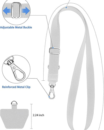 SHANSHUI Phone Lanyard, 2 Pack Phone Lanyard Strap 4X Durable Tether Tab Universal Nylon Phone Neck Strap Crossbody Lanyard for Cell Phone Fit All Smartphones