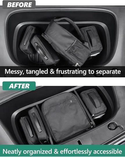 2PCS Front Trunk Partition for Tesla Model Y Juniper 2025 2026 Frunk Partition Tpe Front Trunk Organizer Dividers Model Y Accessories for Supermarket Daily Travel Goods Storage Separation