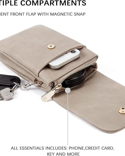 BOSTANTEN Vegan Leather Small Crossbody Bags for Women Designer Cell Phone Bag Wallet Purses Adjustable Strap