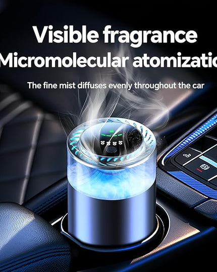 Smart Dffuser for Car with Fragrant Oil Packets, Colorful Light Scent Diffuser, Auto On/Off Car Air Freshener, Adjustable Intensity, 4 Mode Scents Refill X2 (Ocean)