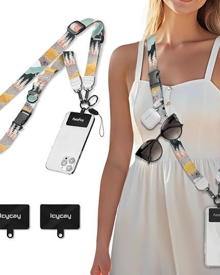 Phone Lanyard Crossbody, Mountain Cell Phone Strap for Around The Neck Adjustable, Anti Theft Cute Lanyard for iPhone Case ID Holder Keys Accessories Travel Essential